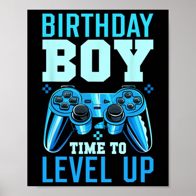 Up Birthday Boy Matching Gamer Party - Clic Fit1  Poster (Front)