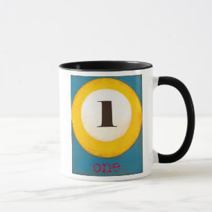 Up Close Painting of Number One Pool Ball Mug