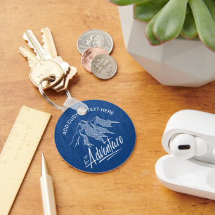 Up For Adventure Mountains White ID358 Key Ring