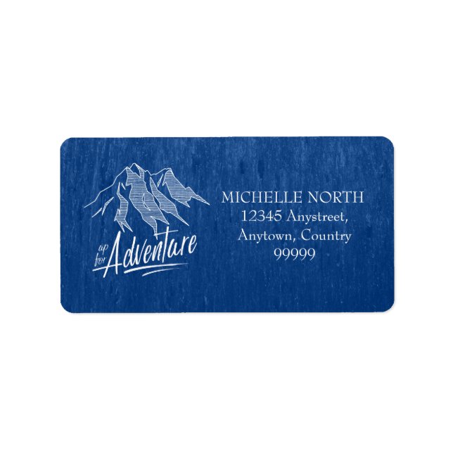 Up For Adventure Mountains White ID358 Label (Front)