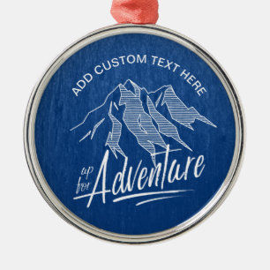 Up For Adventure Mountains White ID358 Metal Tree Decoration