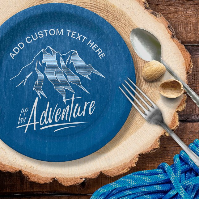 Up For Adventure Mountains White ID358 Paper Plate (Creator Uploaded)