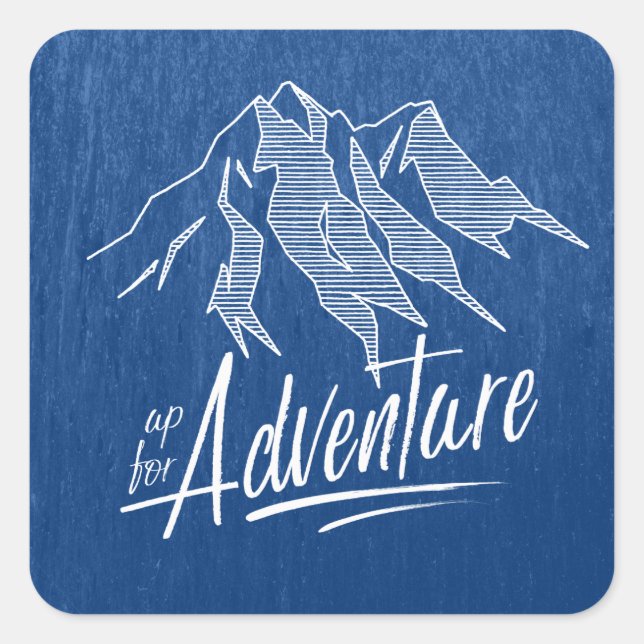 Up For Adventure Mountains White ID358 Square Sticker (Front)