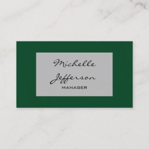 Up Forest Green Grey Pattern Script Business Card