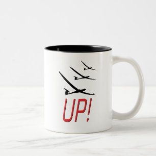 UP !  Glider Sailplane Two-Tone Coffee Mug