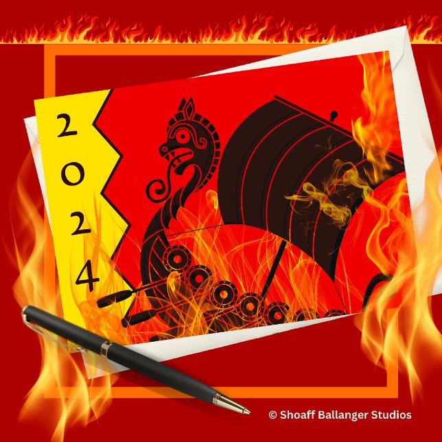 Up Helly Aa Viking Galley on Fire Illustration (Creator Uploaded)