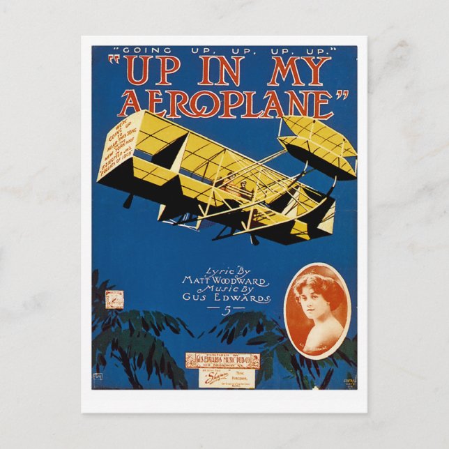 Up in My Aeroplane Postcard (Front)