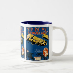 Up in My Aeroplane Two-Tone Coffee Mug