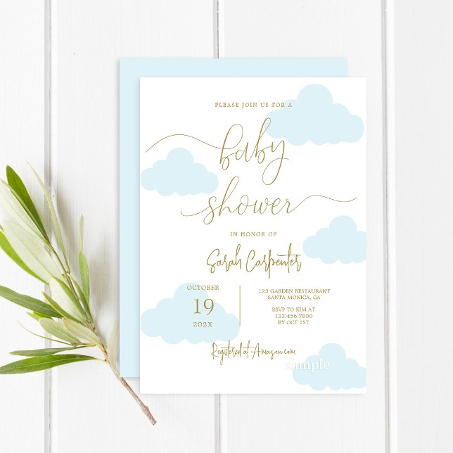 Up in the clouds Baby Shower Boy Invitation (Creator Uploaded)