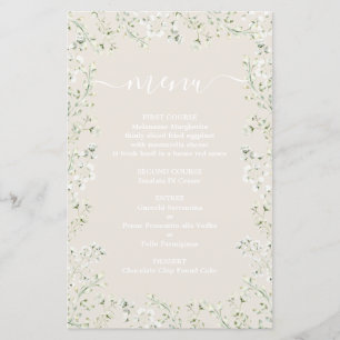 Up in the Clouds Menu Card