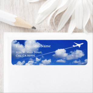 Up in the Sky High Altitude Aeroplane Contrail Return Address Label