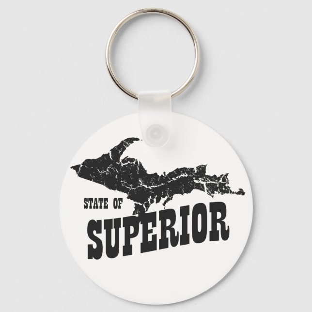 UP Michigan State of Superior Yooper Keychain (Front)