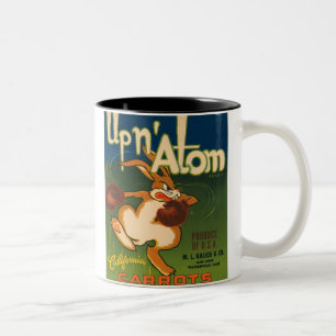 Up N Atom Vintage Crate Label Two-Tone Coffee Mug