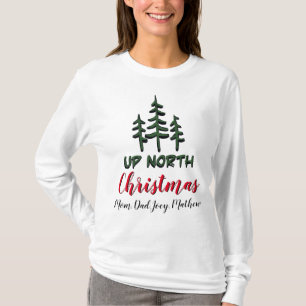 Up North Christmas, customisable evergreens T-Shirt
