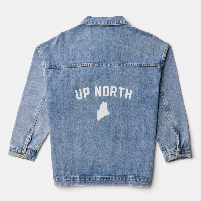 Up North Maine Text Denim Jacket (Back)