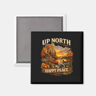 Up North Minnesota Cabin Sunset – Rustic Lake Life Magnet