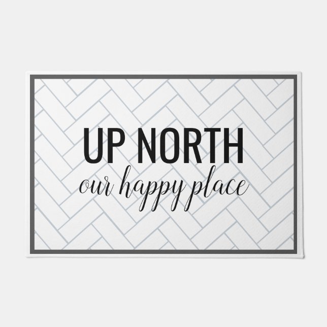 Up North Our Happy Place Chevron Tile Doormat (Front)