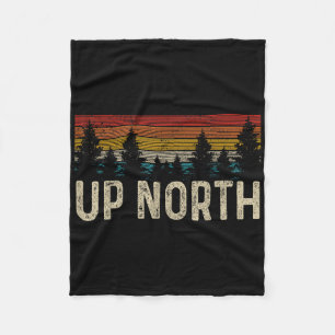 Up North Vintage Hiking Nature Camping Alaska Pnw  Fleece Blanket