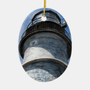Up Portland Head Light Ceramic Ornament
