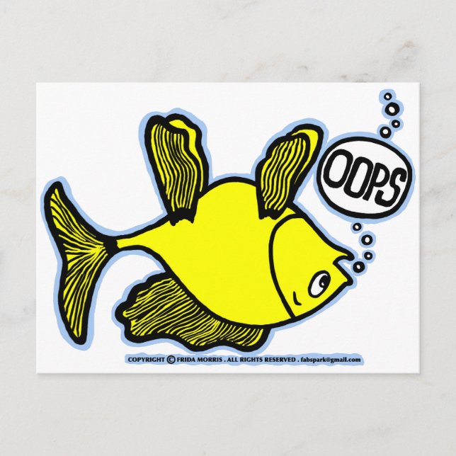 Up Side Down Fish! Postcard (Front)