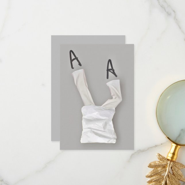 Up Side Down Trousers Humanism Thank You Card (Front/Back In Situ)