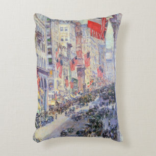 Up the Avenue from 34th Street by Childe Hassam Decorative Cushion