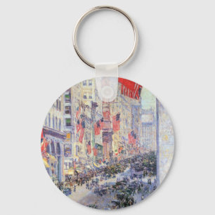 Up the Avenue from 34th Street, May 1917 by Hassam Key Ring