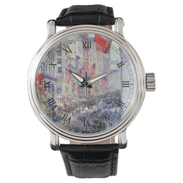 Up the Avenue from 34th Street, May 1917 by Hassam Watch (Front)