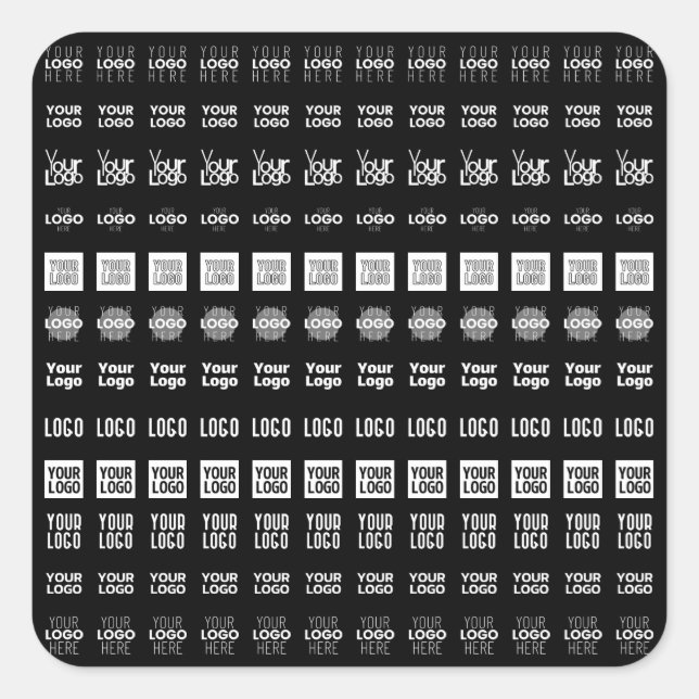 Up to 12 Different Logos or Uploaded Images Square Sticker (Front)