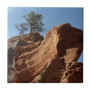 Up to Angels Landing in Zion National Park Ceramic Tile
