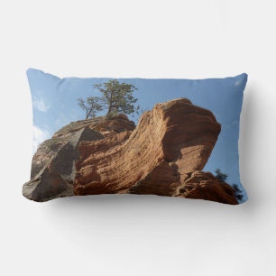 Up to Angels Landing in Zion National Park Lumbar Cushion