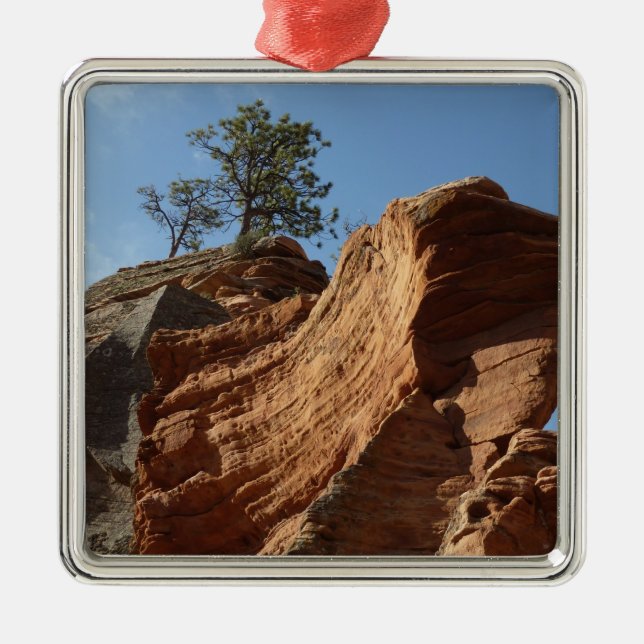 Up to Angels Landing in Zion National Park Metal Ornament (Front)