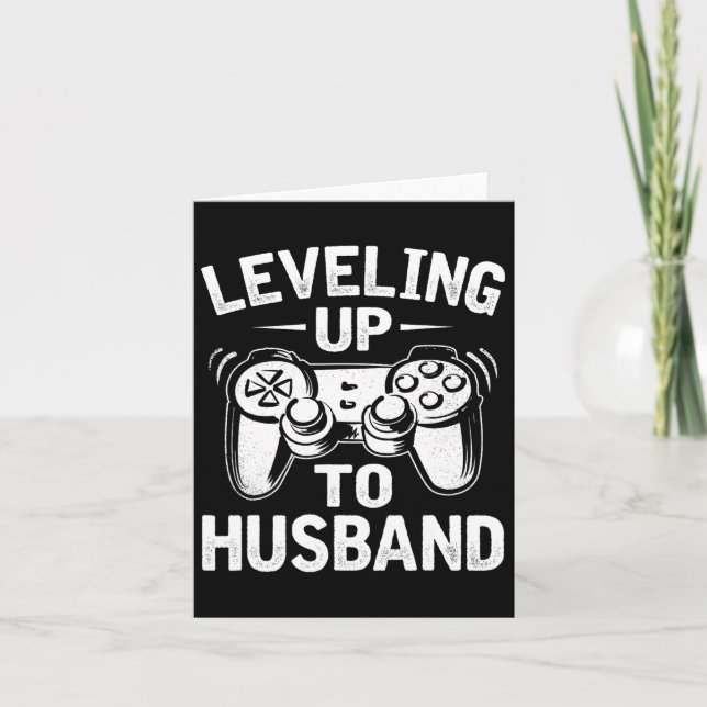 Up To Husband Mens Groom Bachelor Party Gamer Mens Card (Front)