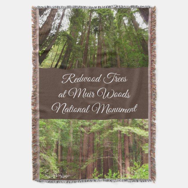 Up to Redwoods I at Muir Woods National Monument Throw Blanket (Front Vertical)