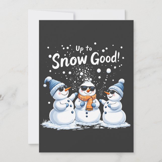 Up to Snow Good Funny Snowman Christmas  Thank You Card (Front)