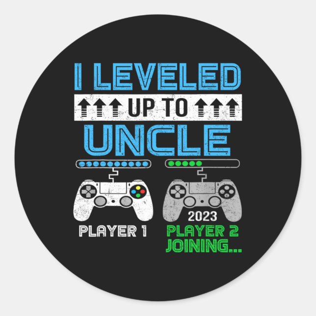 Up To Uncle Est 2023 Promoted To Uncle 2023 1  Classic Round Sticker (Front)