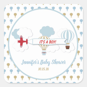 Up Up and Away/ Aeroplane Baby Shower Stickers