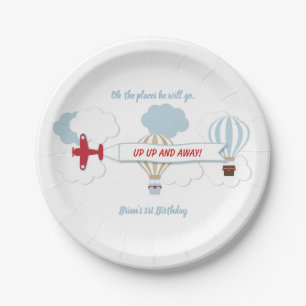 Up Up And Away/ Aeroplane Paper Plate