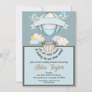 up up and away baby  SHOWER INVITATION