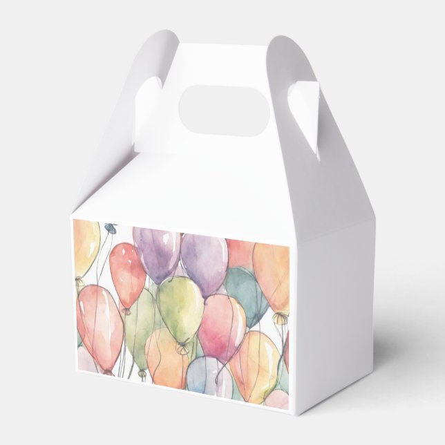 Up, Up and Away Balloon Birthday Favour Box (Front Side)