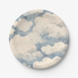 Up, Up and Away Balloon Birthday Paper Plate