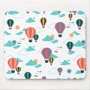 Up, Up, and Away! Cute Air Balloons Pattern Mouse Pad