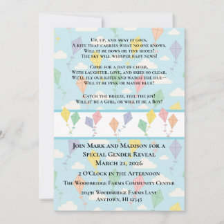 Up, Up and Away Gender Reveal Invitation