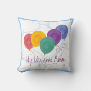 Up Up and Away Graphics Multi Colour Balloons Cushion