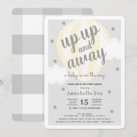Up Up and Away Hot Air Balloon Yellow Baby Shower