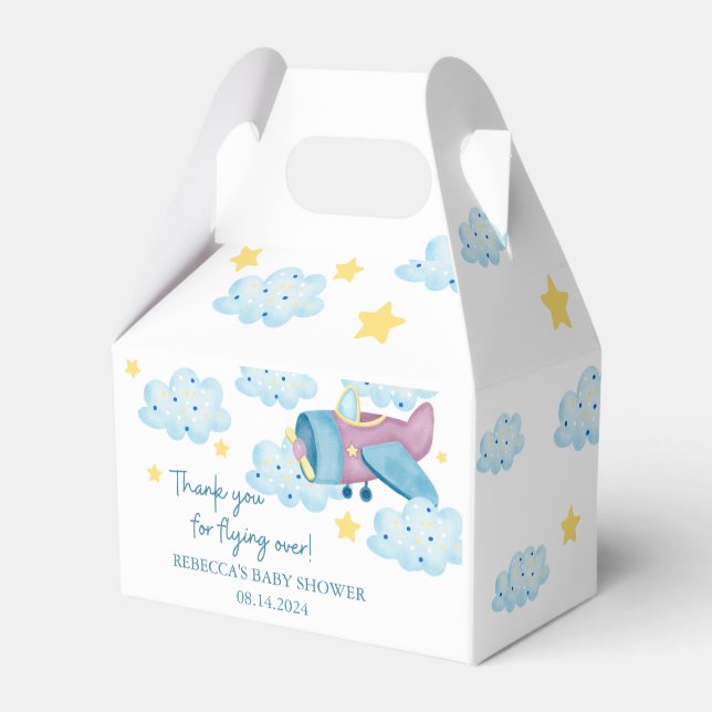 Up Up and Away Purple Aeroplane Favour Box (Front Side)