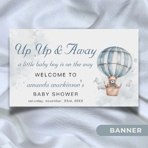 Up Up and Away! Teddy Bear Baby Shower Welcome Banner