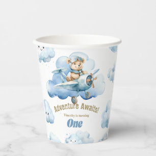 Up, Up, and Away: Teddy's First Birthday Soars Paper Cups