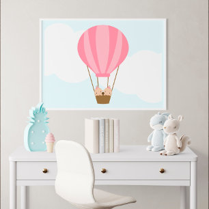 Up, Up and Away! Twin Girls Children's Wall Art