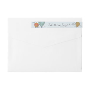 Up Up and Away Vintage Hot Air Balloon Wrap Wrap Around Label